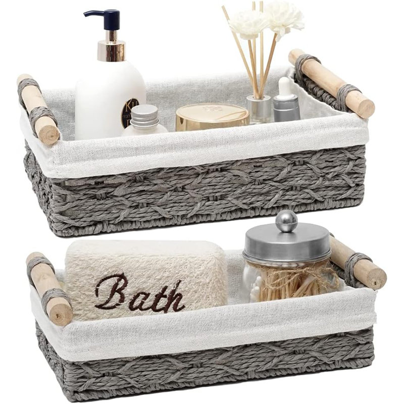 Storage Basket Wicker Baskets For Organizing Storage Bins For Countertop Toilet Paper Storage Basket For Toilet Tank Top