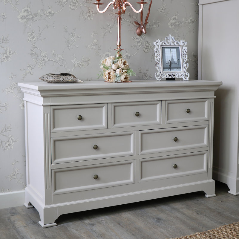 Debby Solid Wood 120cm W 7 - Drawer Chest of Drawers