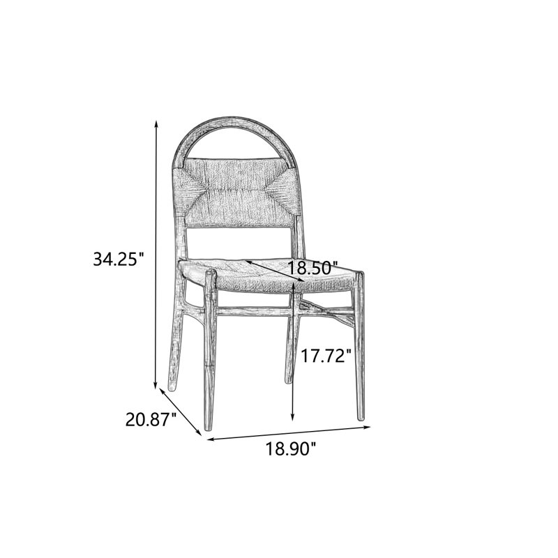 Chaise d'appoint à dossier solide noir et beige (ensemble de 2)