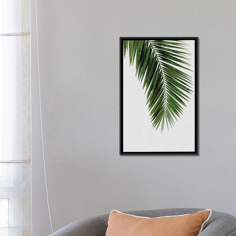" Palm Leaf I " by Orara Studio, 26" H x 18" W x 1.5" D, Black Framed Canvas, No Matte
