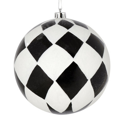 Ball with White Diamond Glitter Christmas Ornament