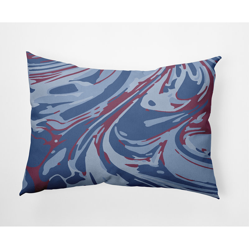  Marble Blend Outdoor Rectangular Pillow Cover & Insert, Blue