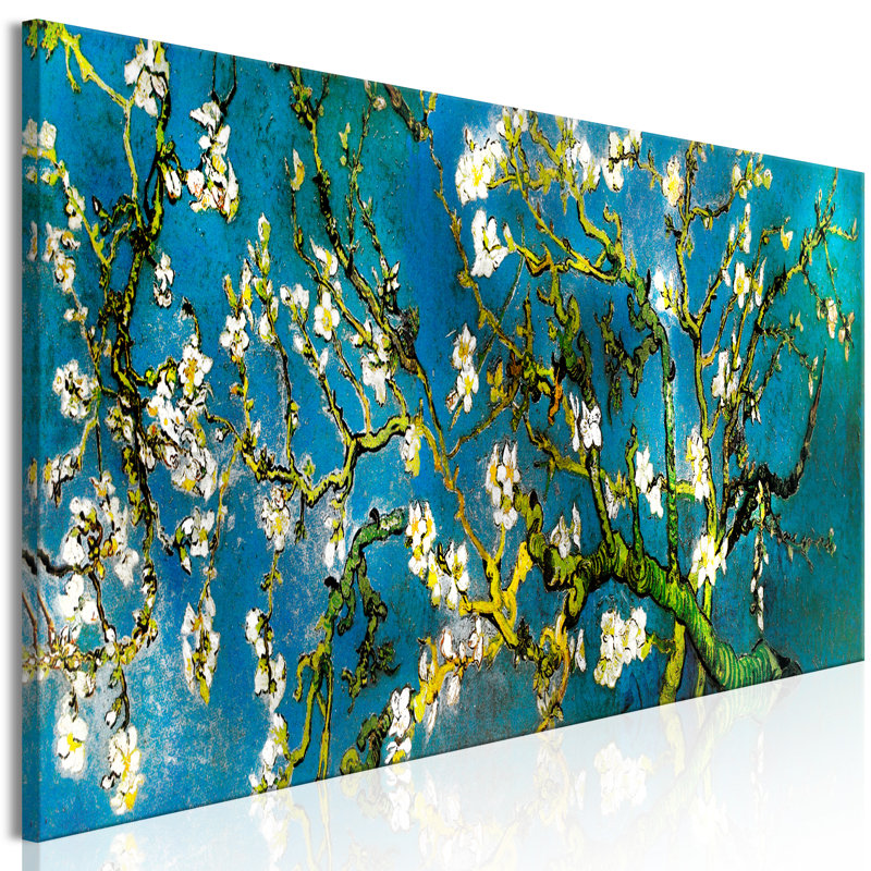 Blooming Almond Narrow - Wrapped Canvas Painting, 50cm H x 150cm W