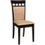 Chaises d'appoint Cappuccino (2), revêtement beige, chaises rembourrées 2 pièces Comfort, finition cappuccino, zone gracieuse
