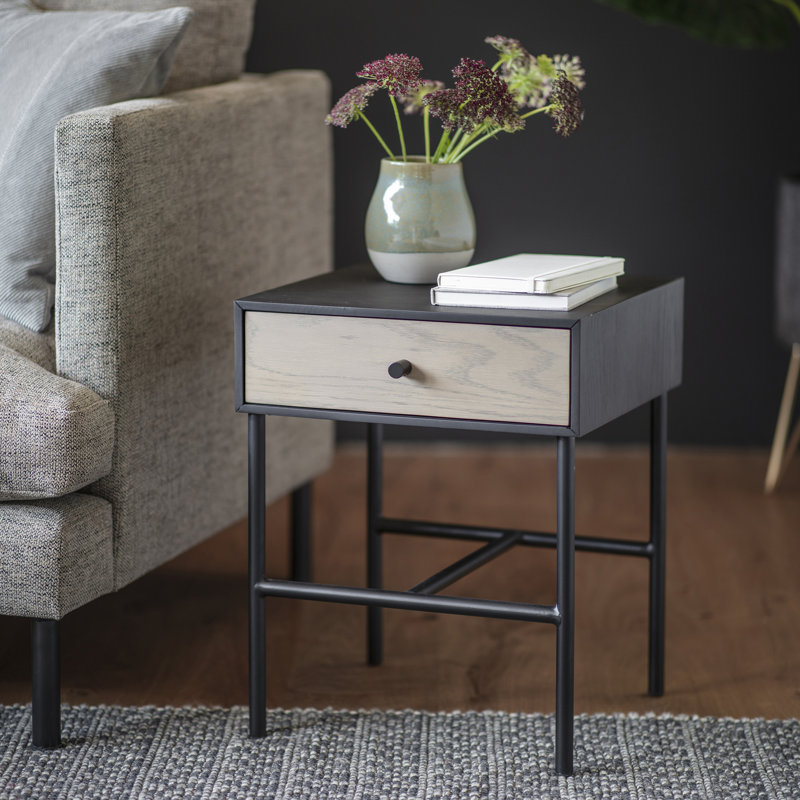 Boxborough 40cm W Solid Wood Bedside Table