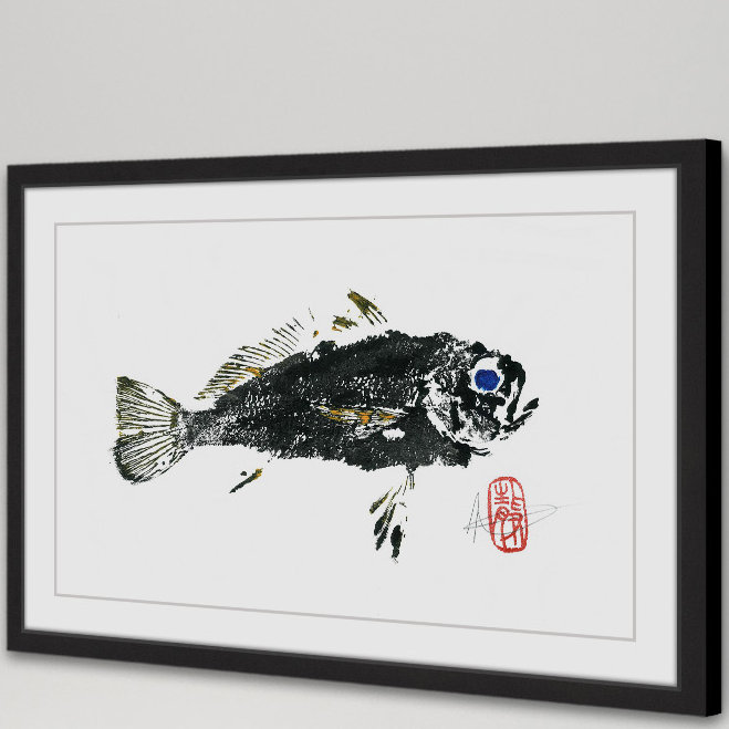 Queen Corvina Black and Gray Framed Canvas Print