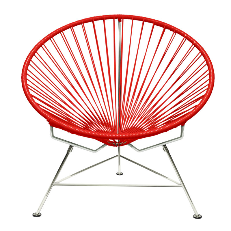 Innit Indoor Handmade Lounge Chair, Red/Chrome