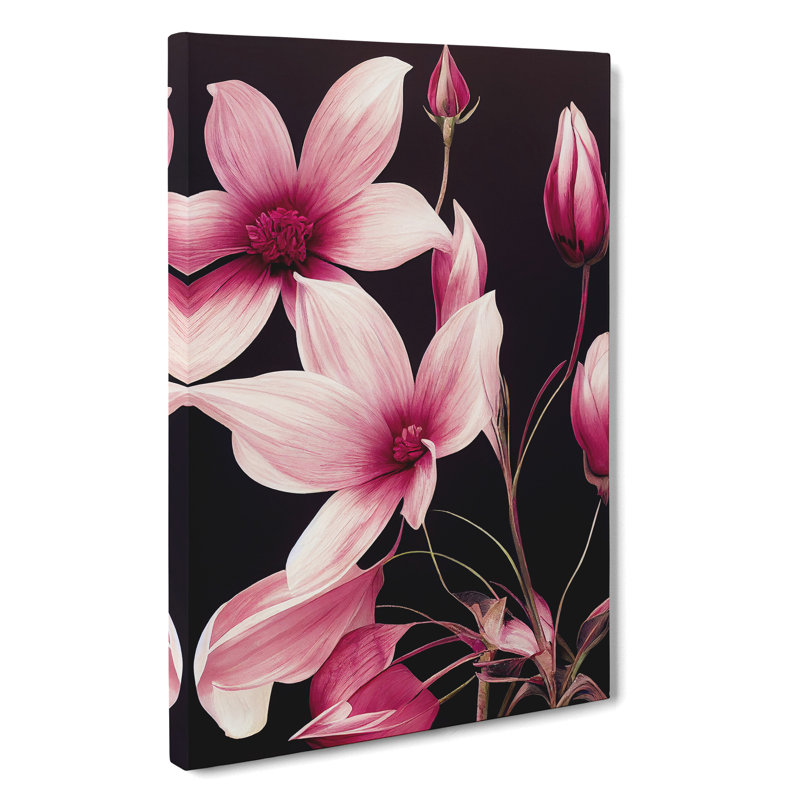 The Enigmatic Flowers - Wrapped Canvas Print, 50cm H x 35cm W x 3cm D