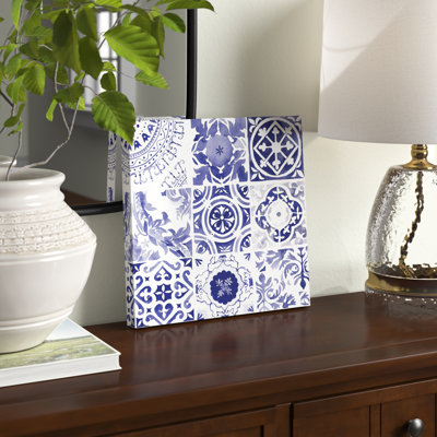 " Navy Bold Tiles " Painting Print