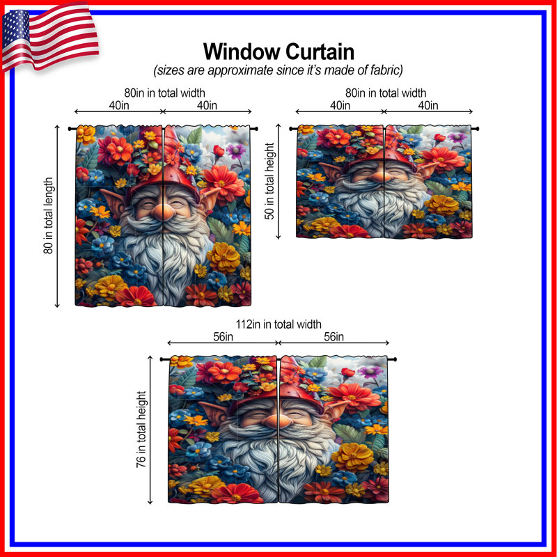 Rideaux obscurcissant et obscurcissant Gnome - 2 panneaux, 40 po x 60 po - 2 panneaux, Transparent
