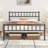 Minimalist Metal Bed Frame with Slatted Headboard-682358409-800080578