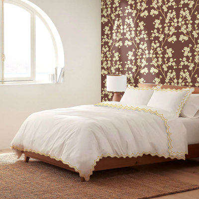 400TC Cotton Sateen Double Scallop Embroidery Duvet Cover Set