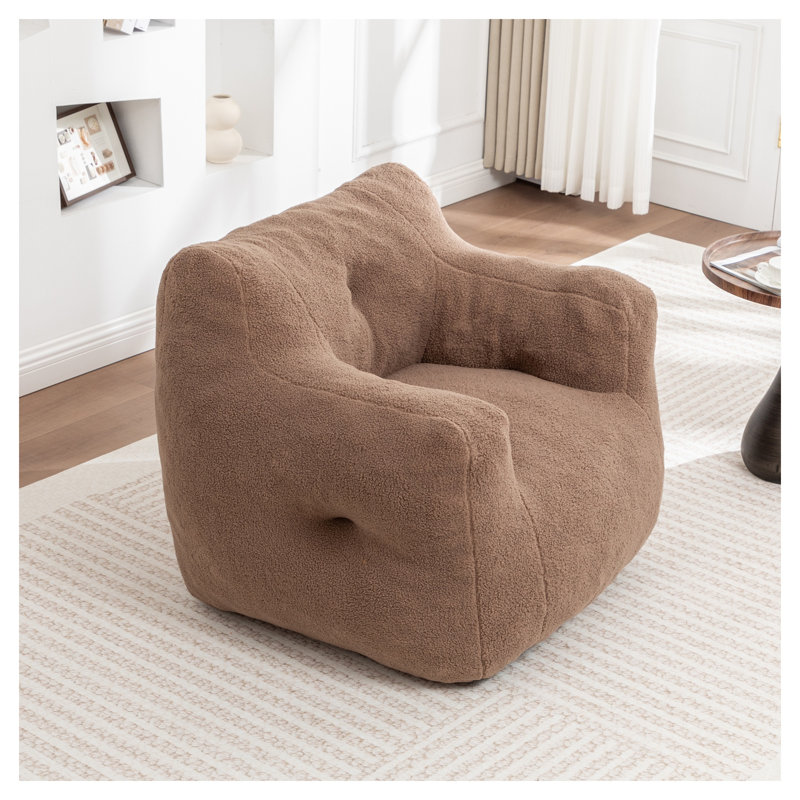 Fauteuil à billes en tissu avec coussins Teddy