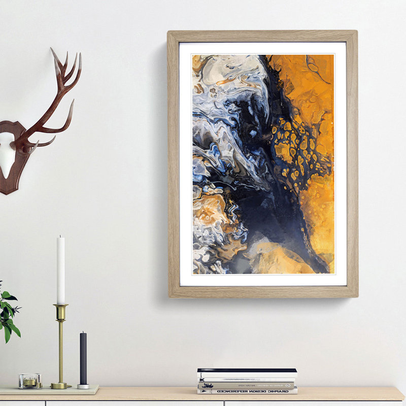 Heart for Life in Abstract - Picture Frame Graphic Art Print, 87cm H x 62cm W x 2cm D, Oak Framed