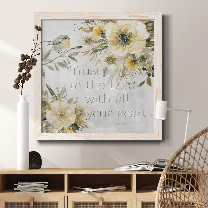 «May Flowers I», peinture sur toile encadrée, H 17 po x l 17 po x P 1,5 po, Cadre blanc