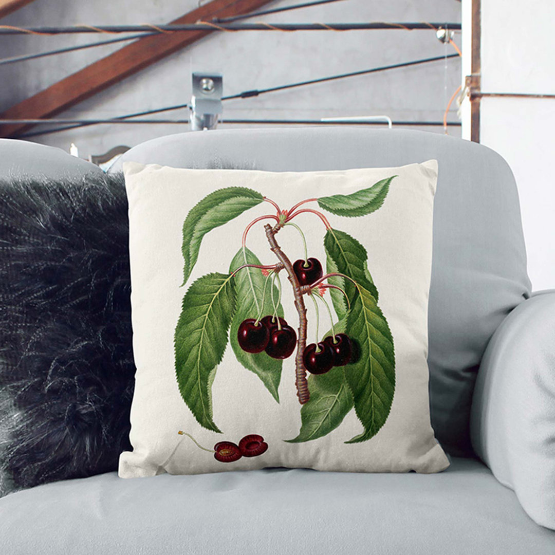Hard-Fleshed Cherry Tree by Giorgio Gallesio Cushion with Filling