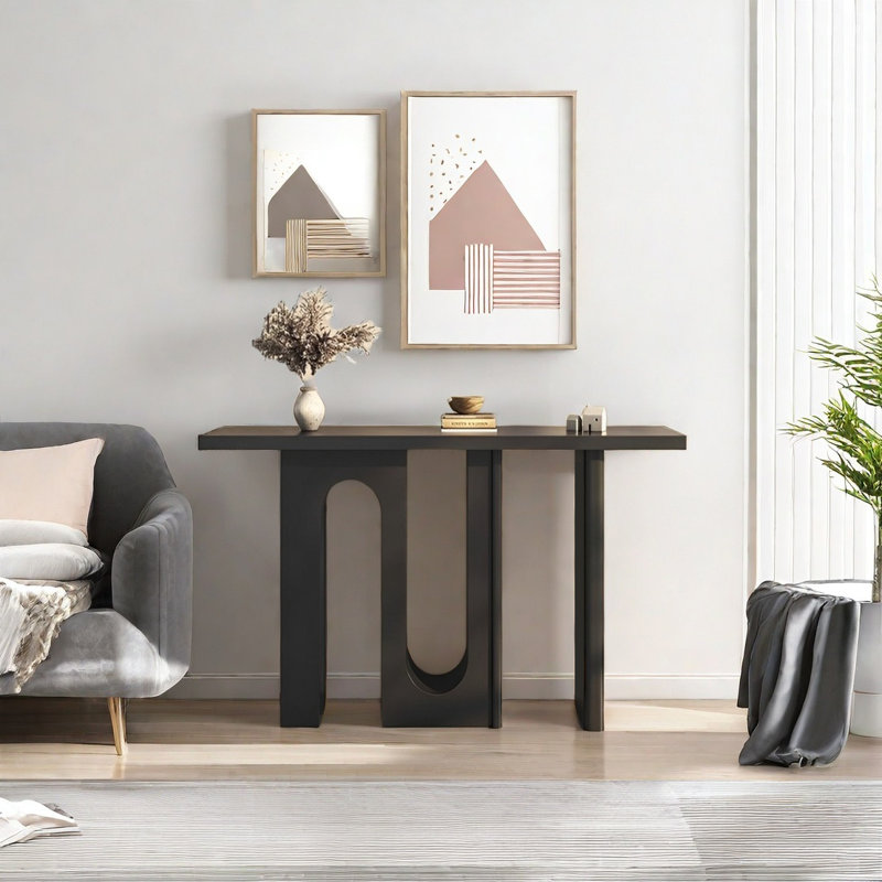 Console Modern Minimalist Art, Noir, noir, noir, noir, H 33,46 po x l 47,24 po x P 11,81 po