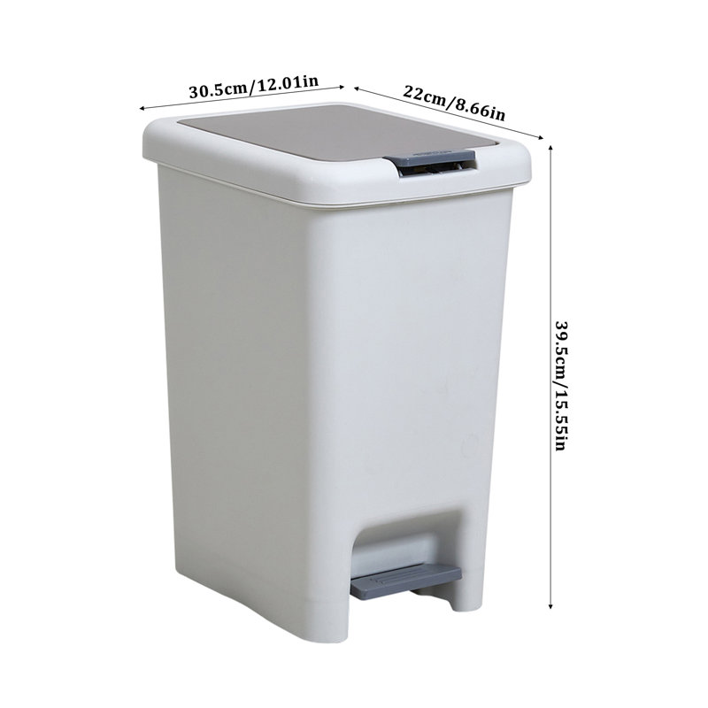 PP Manual Lift Waste Bin, 15L