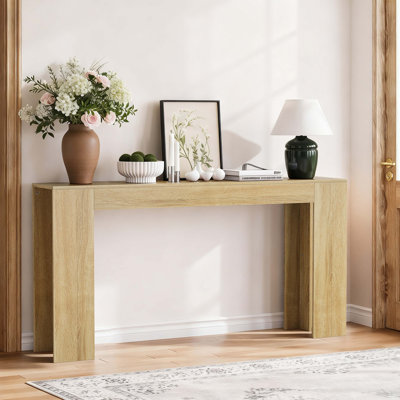 Table d'entrée très longue de 62,99 pouces, table de ferme derrière le canapé, table décorative pour les entrées dans le salon, le couloir, l'entrée ou le vestibule, console