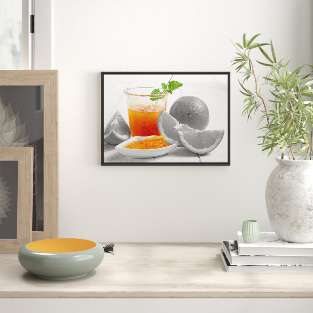 Gerahmtes Wandbild Orangen Marmelade Orangensaft