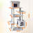 63 Inches Multi-Level Large Cat Tree  Gray-1292873370