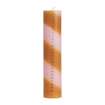 Christmas Calendar Unscented Pillar Candle