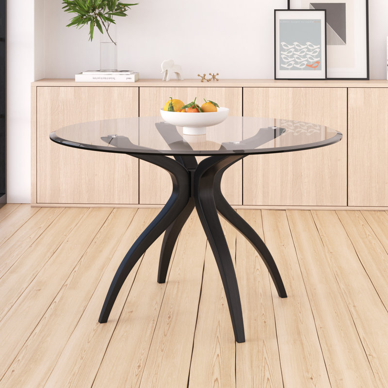 Adwoa 48'' Round Dining Table, Black
