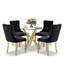 Ensemble de salle à manger à piédestal rond 5 pièces avec chaise capitonnée en velours pour salle à manger et salon-1248467043-1246170666-1248467047