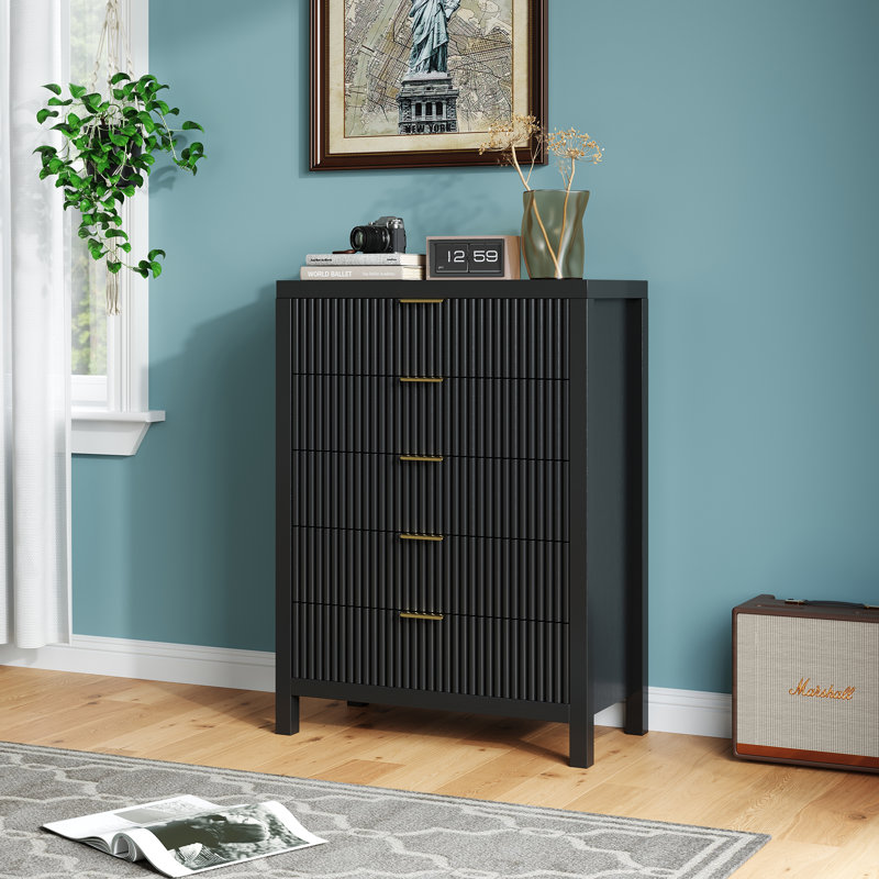5 Drawer 31.4'' W Dresser, Black