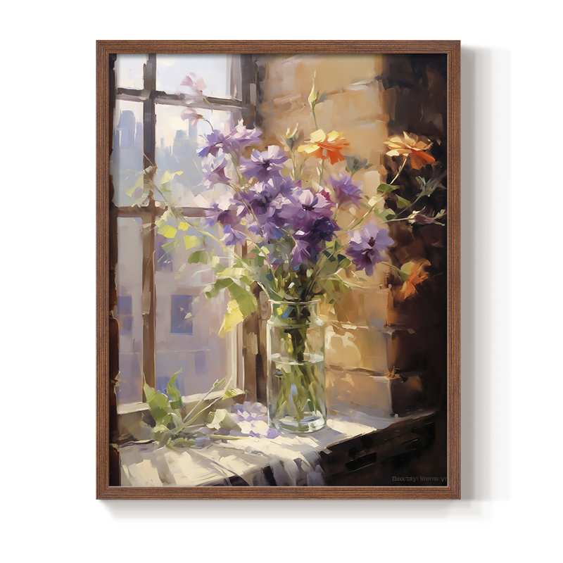 «FLORAL Series DCCL XXXVII», reproduction encadrée - bois massif, H 21 po x l 17 po, Noyer
