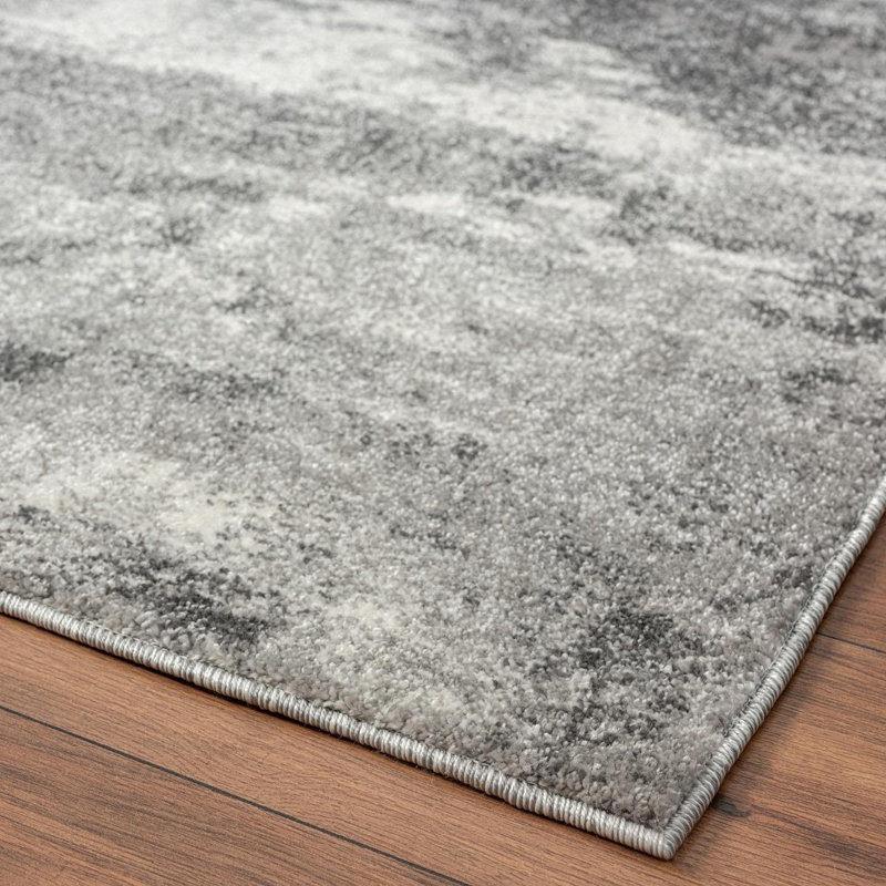 Doland Area Rug Dark Gray, Rectangle 6' x 9'