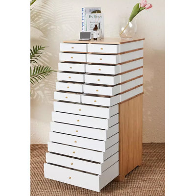 Minimalist Multifunctional 13-Drawer Hemlock Jewellery Cabinet