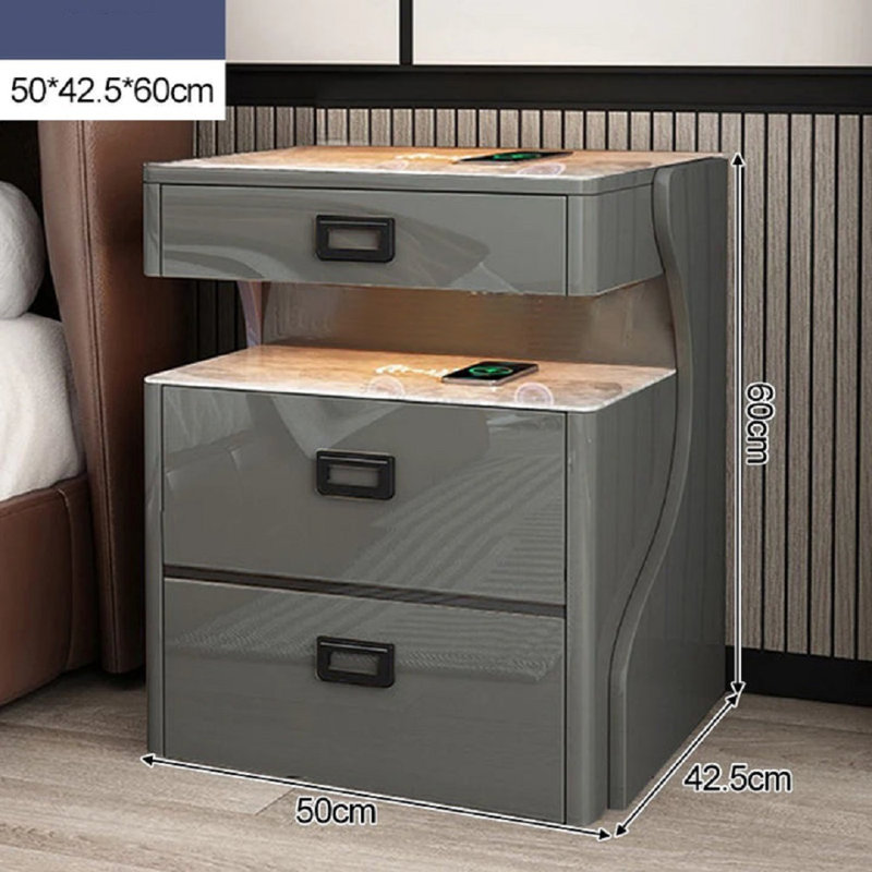Anglim Modern Console Nightstands Smart Closets Mobile Storage Nordic Coffee Tables, Grey