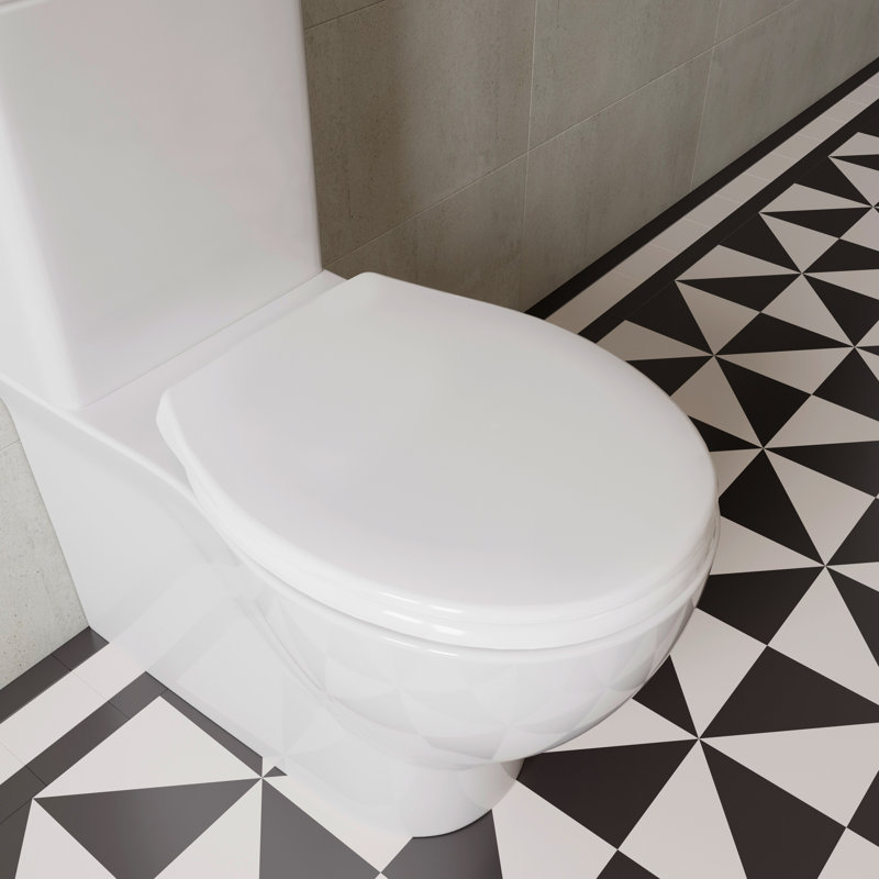 White Soft Close Toilet Seat Thermoset Flexi-Fix Hinges (Constance)