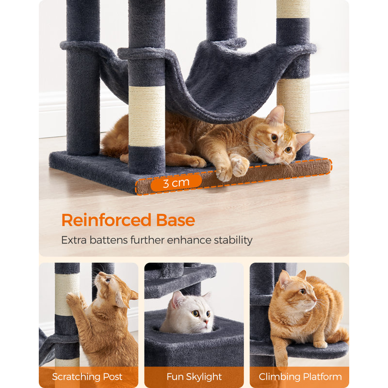 155cm H Cat Tree, Smoky Grey