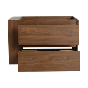 30" Wall Mount Bathroom Cabinet, 2/3 Extended Soft Close Drawer, Brown Oak Element Mounted Cupboard, Attraction