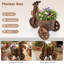  Jardinière rustique en bois tricycle avec pot en tonneau et drainage pour terrasse-1169905304