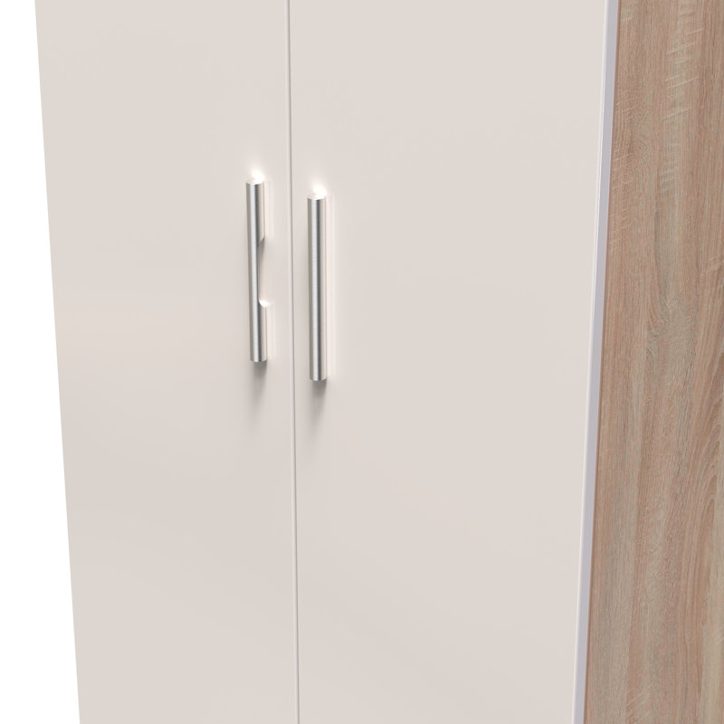 Borgeson Manufactured Wood Wardrobe, Kashmir Gloss/Bardolino Oak