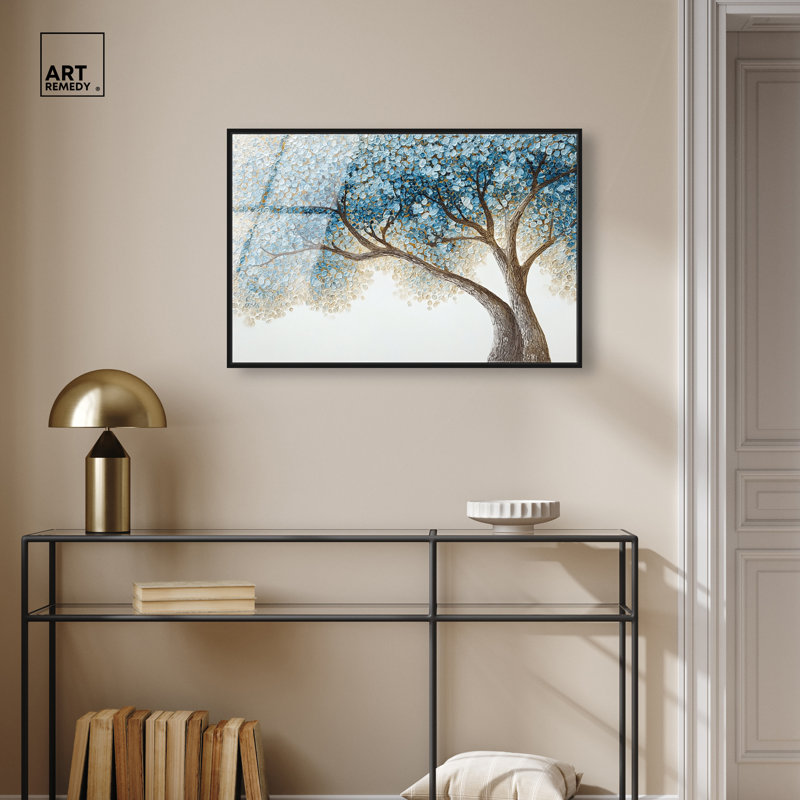 Décoration murale encadrée bleue Bronze Trunk II par Art Remedy, cadre noir, 30 x 20, H 21 po x l 31 po