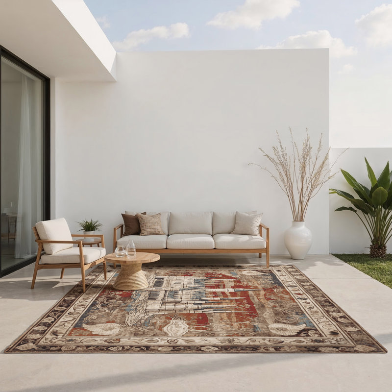 Skyward Spires Indoor And Outdoor Area Rug, Rectangle 4' x 6'