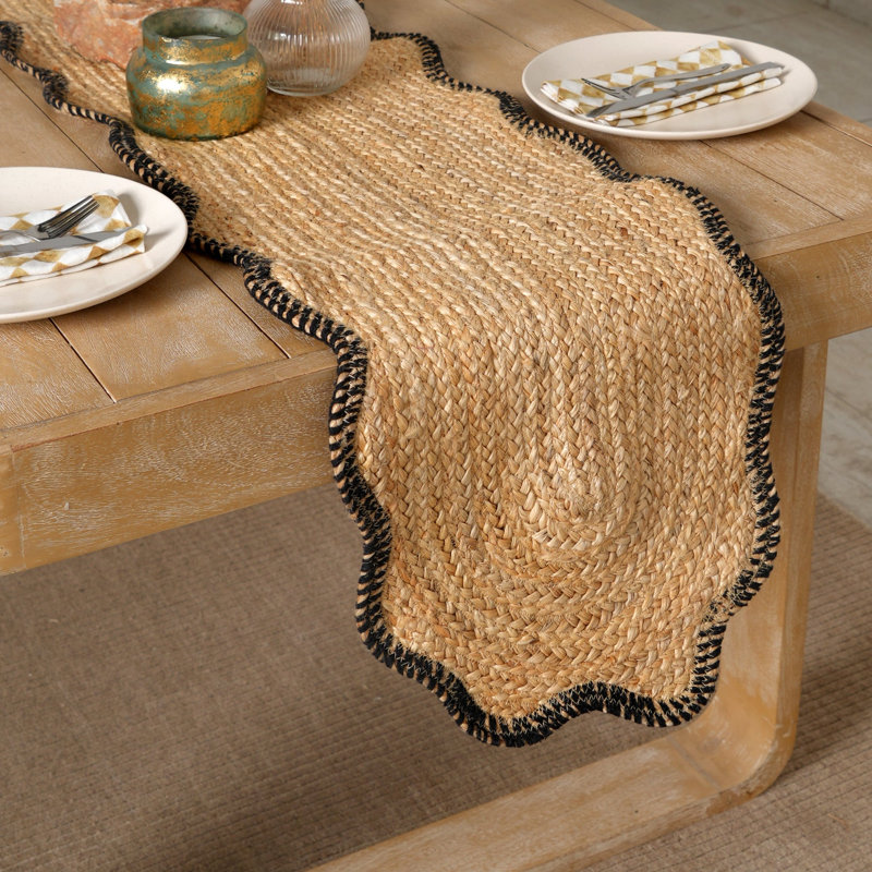 Jute Braided Runner - Natural Finish - 36 x 183 cm, Charcoal