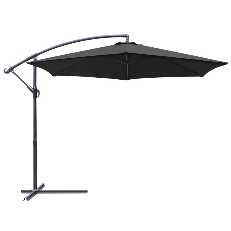 Parasol en porte-à-faux 10 pi Arabella, Noir