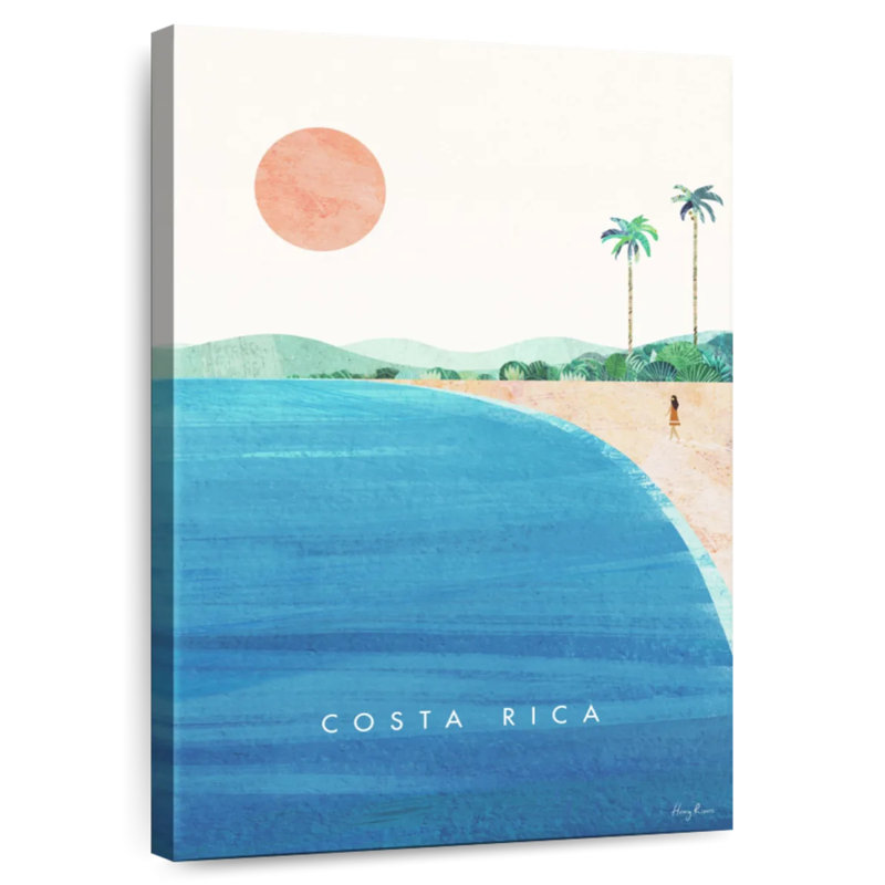 Affiche de voyage rétro Aime, Costa Rica, H 12 po x l 8 po
