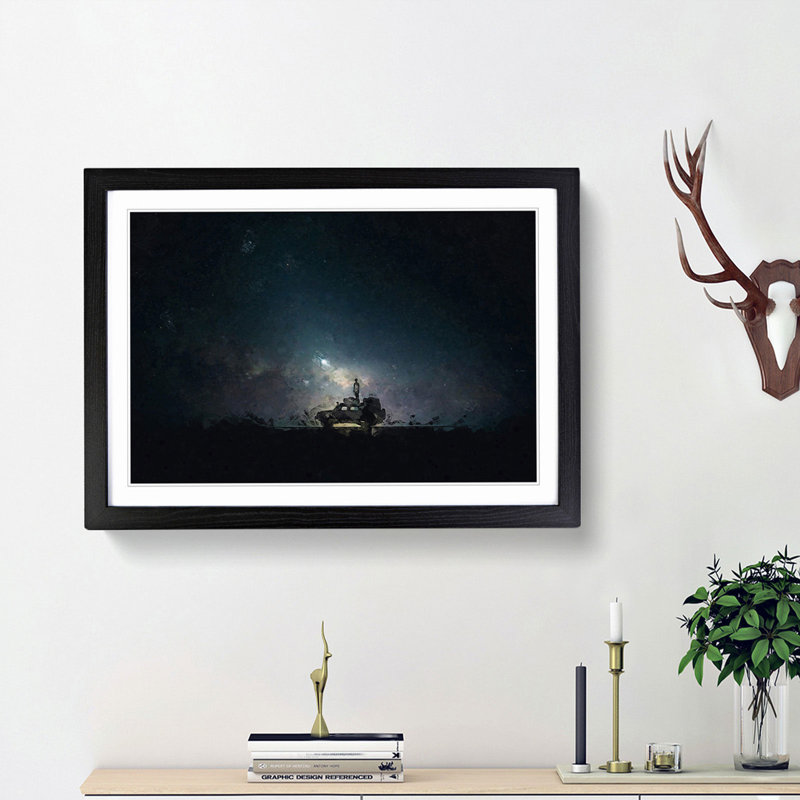 Stars Above Namibia - Picture Frame Graphic Art Print, 36cm H x 48cm W x 2cm D, Black Framed