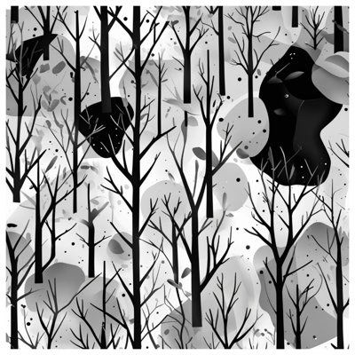 Black Forest Illustration Wall Tapestry - Trees Wall Decor