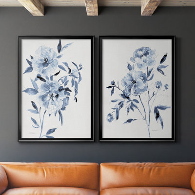 Inky Chickory Botanical I, toile encadrée de qualité supérieure - prête à être accrochée
