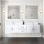 Meuble-lavabo double blanc lustré 80 po X P 22 po D-117843451