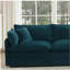 Canapé pour causeuse moderne en tissu de grande taille à 2 places avec 4 coussins, chenille bleue-298016660