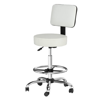 Drafting Chair,Ergonomic Office Desk Chair With Back Support,Tall Adjustable Rolling Stool With Footrest
