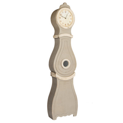 Tall Distressed Wood Grandfather Style Wall Clock